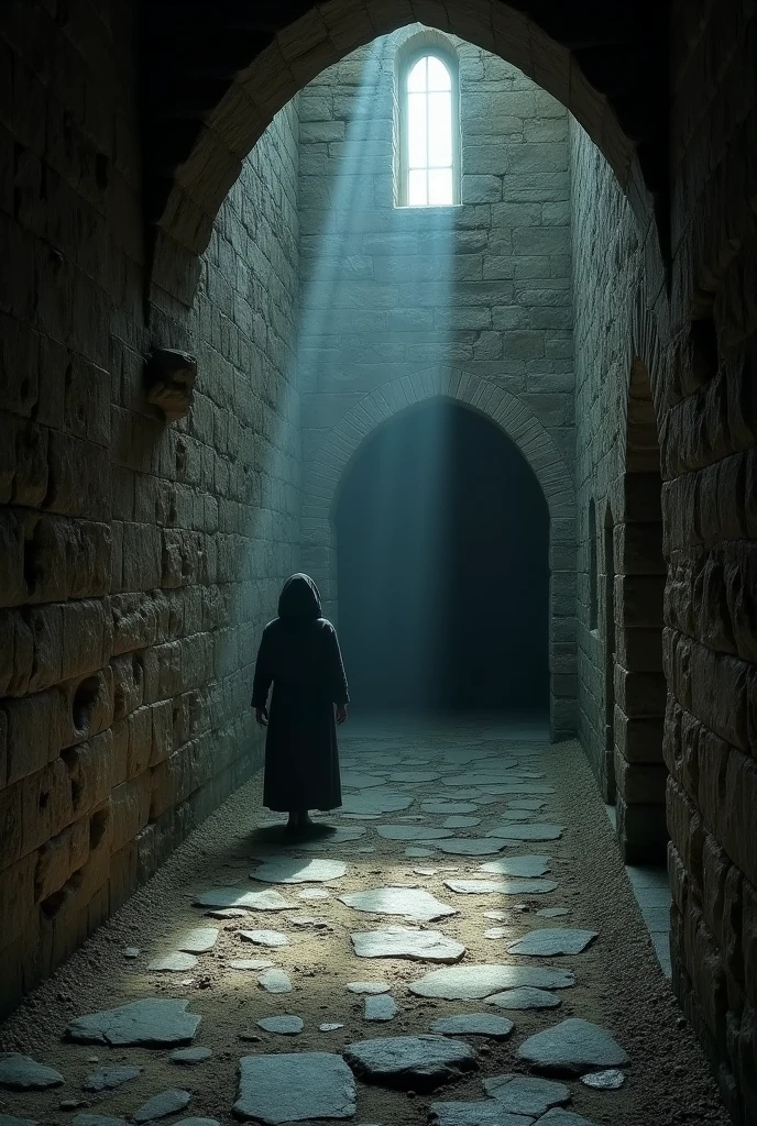 secret passage in the middle ages in an ancient castle
