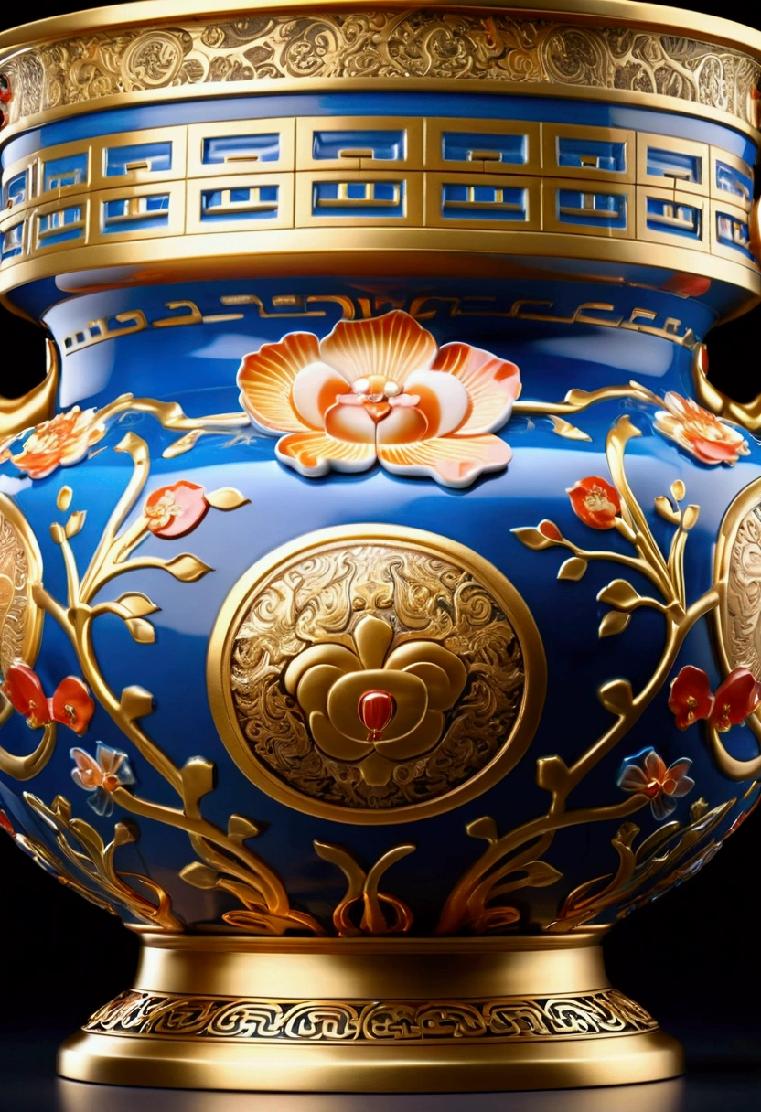 (china Ceramic material), Classical style, featuring glowing classical forms, (special effects:0.1), (masterpiece, best quality, photorealistic, Professional, perfect composition, very aesthetic, absurdres, ultra-detailed, intricate details:1.3)