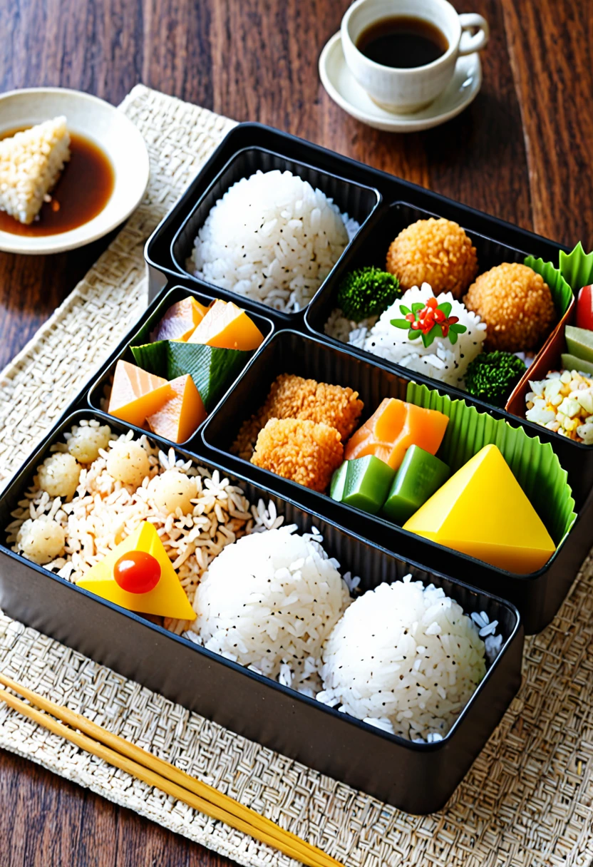 Triangular rice balls、Bento