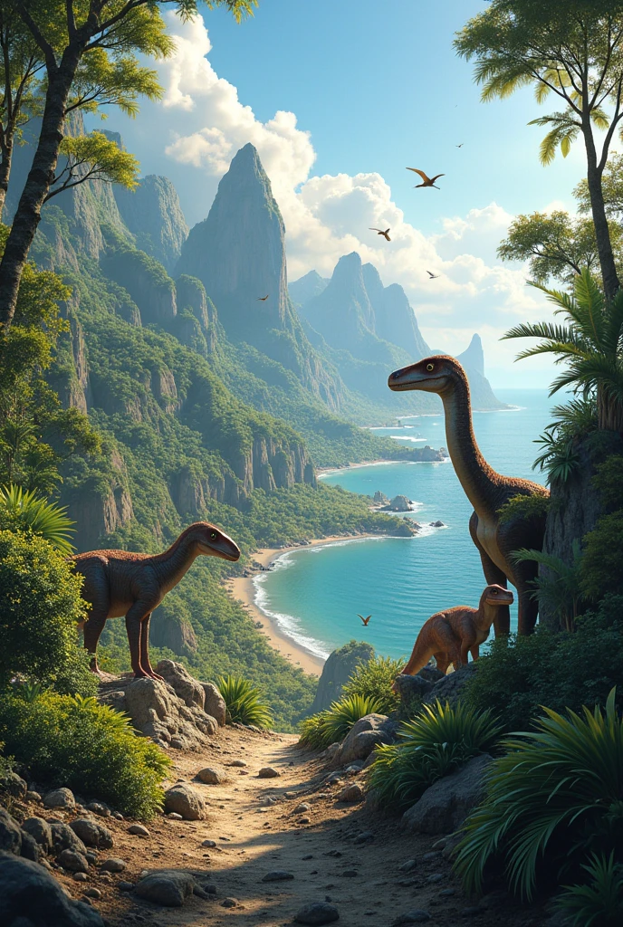 Image of the Cretaceous period, that differ from the previous period (permiano jurassico)
