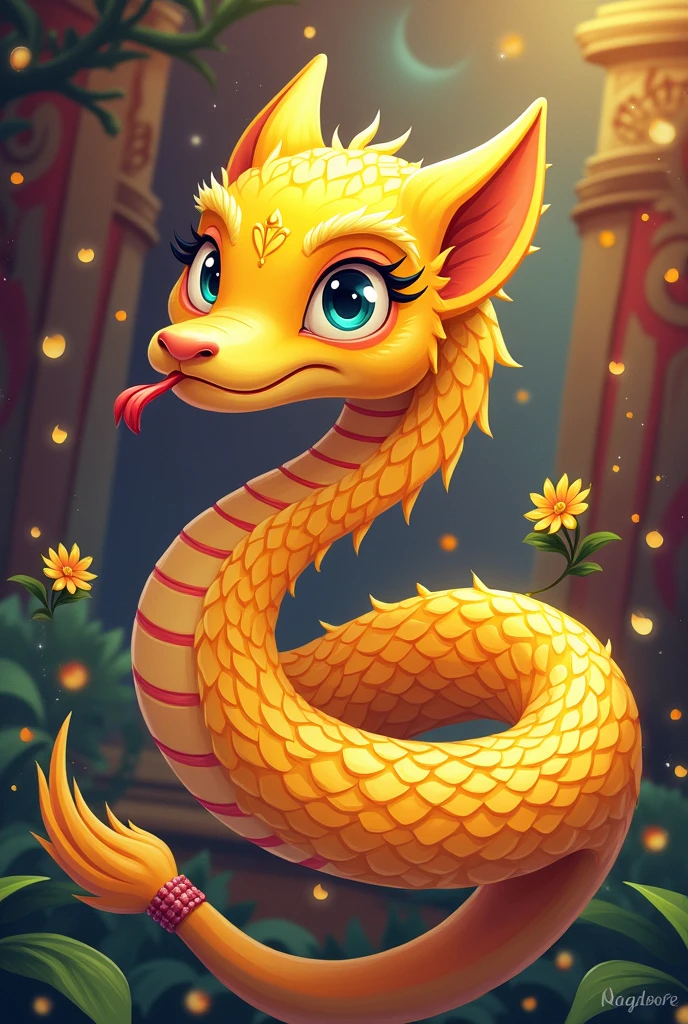 Indian Golden Snake Cartoon