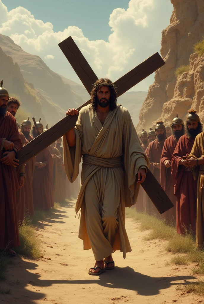 Christ towards Calvary with the cross