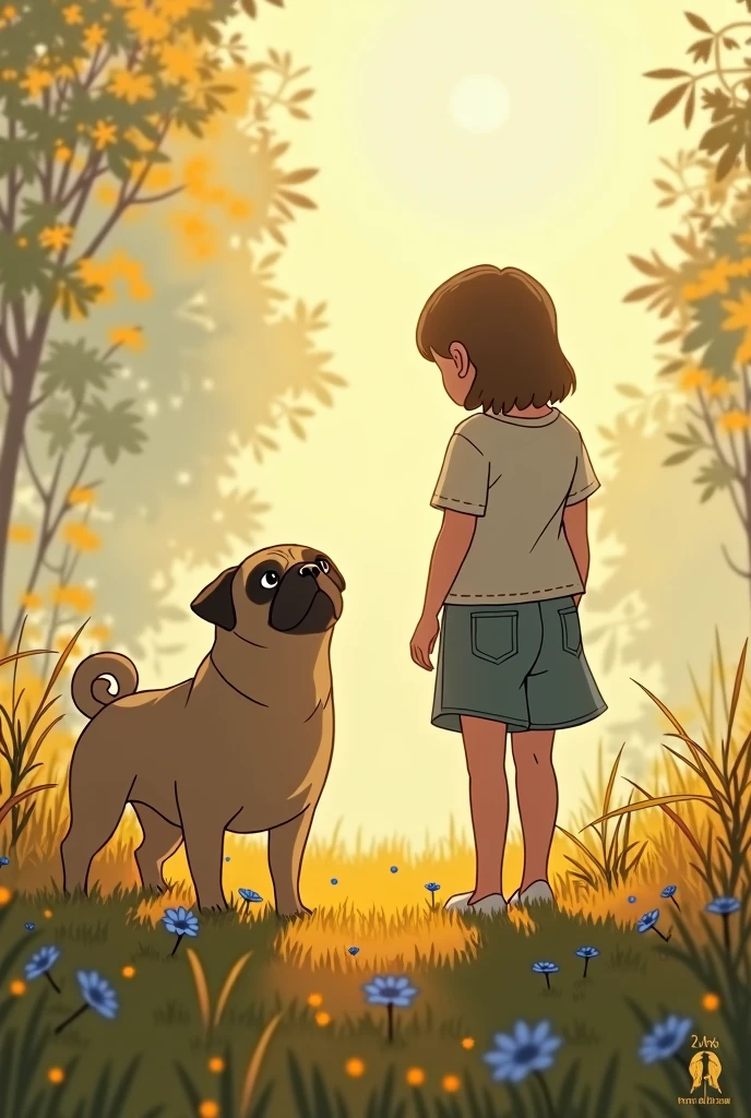 A pug dog died but in paradise is happy to see that his owner is strong enough to move on 