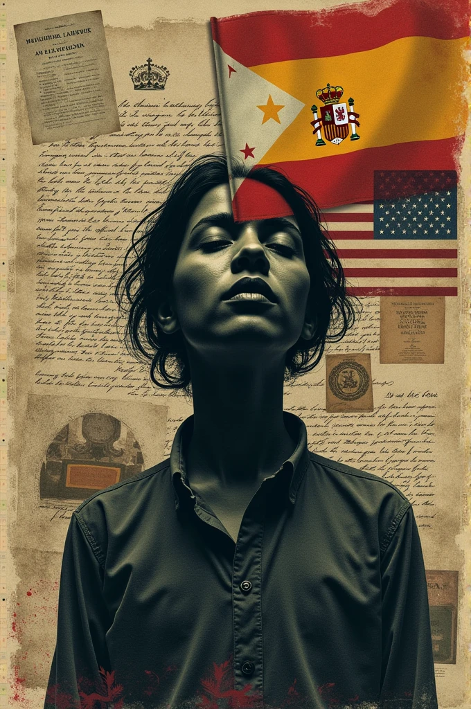 A poster that represent the impact of Spanish and American Colonization in Philippine Literature