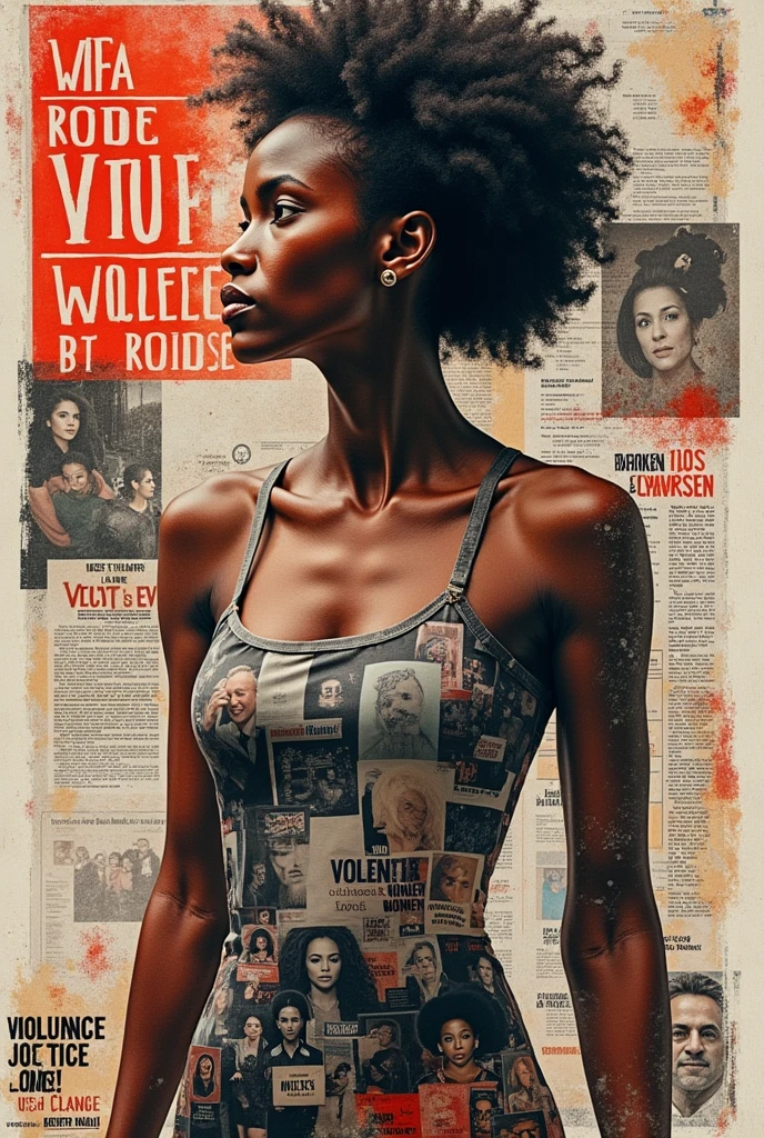 Create a collage art based on the theme "Stop violence against women "
