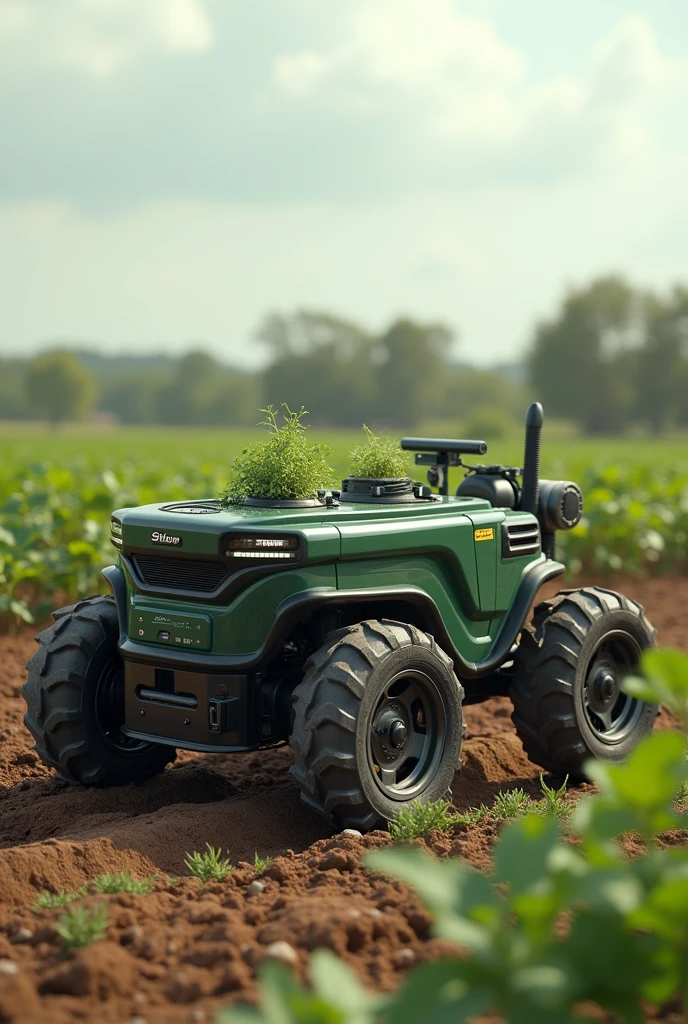 The automatic weed picker is designed with a sturdy rectangular or square frame made from PVC or metal, equipped with four durable wheels for mobility. The weed cutter, consisting of rotating blades or brushes, is mounted at the front or central part of the frame, with an adjustable height of 6-12 inches to effectively cut weeds while avoiding cotton plants. Behind the cutter is a collection tray or bin for storing the weeds. Soil moisture sensors are positioned near the base to monitor soil con