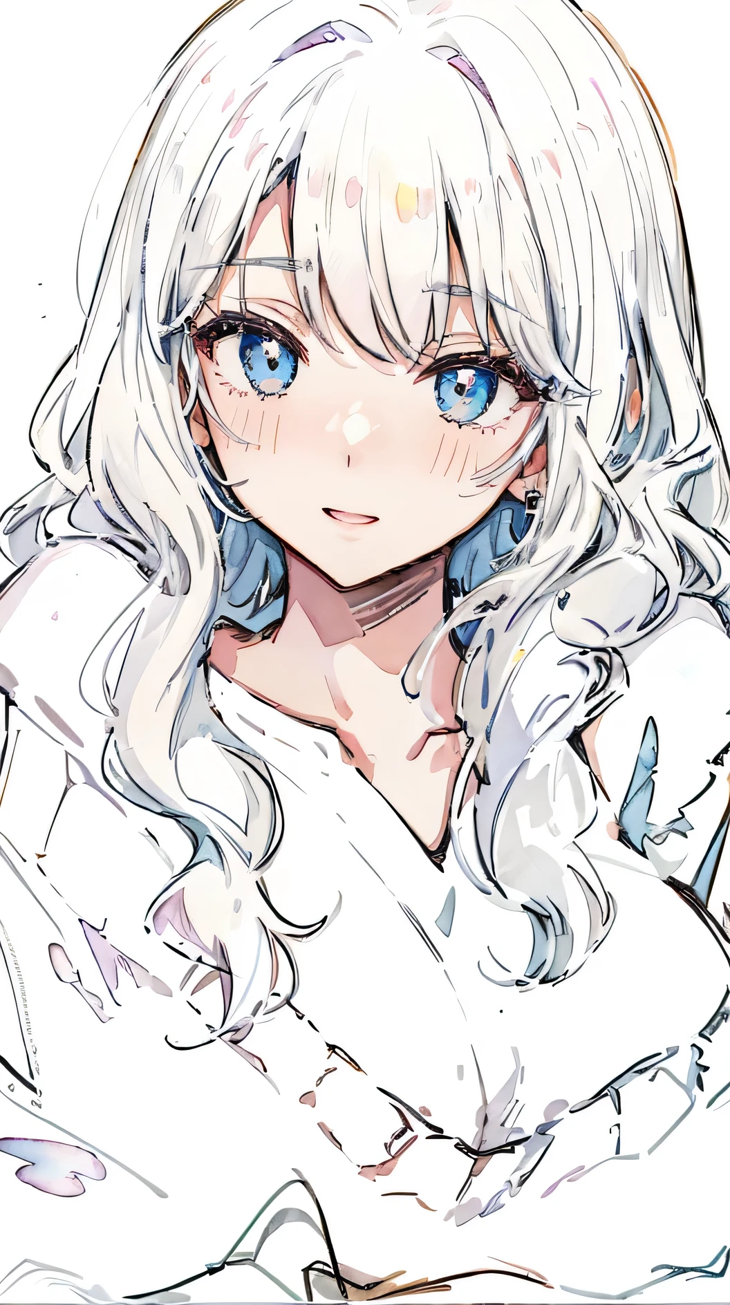 a drawing of a girl with long hair and a cat, thick black lineart, line sketch!!, thick lineart, perfect lineart, detailed manga style, clean anime outlines, by Naka Bokunen, line art!!, thick line art, ink manga drawing, lineart, a manga drawing, black and white manga style, anime shading), (Masterpiece), (best detail), (Best quality), (((aquarelle))), Watercolor background, cheerfulness, Young and good-looking, (Vintage background)