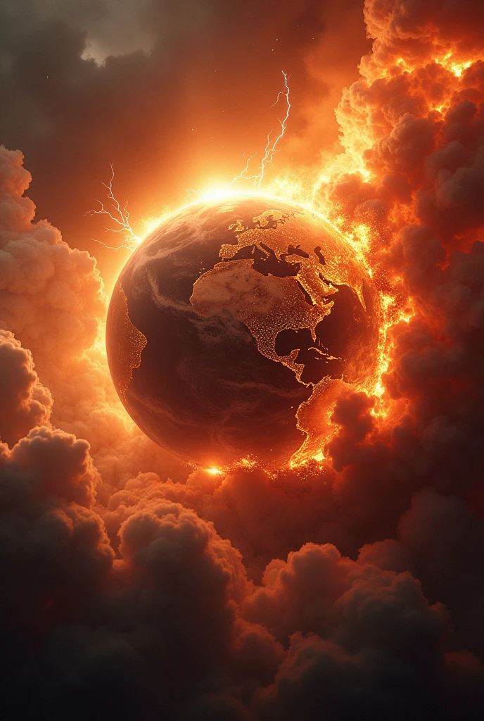 Create planet earth by burning the atmosphere