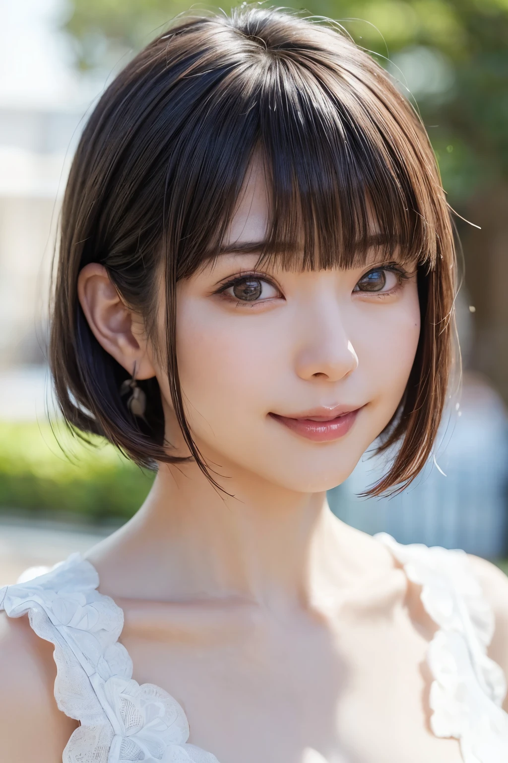 (software:1.8、masterpiece, Highest quality),1 person, alone, hyper Realistic, Realistic,Realistic, Looking at the audience, Light brown eyes:1.4,Brunette Short Bob Hair with highly detailed shiny hair, Brightly colored winter clothes, Lepangas:1.4), Outdoor, Mouth closed, Upper Body、big chest eye、eyelash、{Hugeな|big chest|Hugeなな|Mega} whole :2, chestの谷間:2、(((big chest eye、Short Bob Hair、Highlights from Students、Looking at the audience、She is very beautiful and cute、Show me your ears、Long neck、smile、Close your mouth and smile、Bangs and beautiful teeth)))、Ideal body type、(Nothing is drawn、A very beautiful pure white background:1.6)、美しいLong neck:1.4、(({Huge|big|Hugeな|Mega} chest, chestの谷間:2、Upper Bodyは服を着ていない:1.6))、(((Portraiture:2)))、Perfect Anatomy