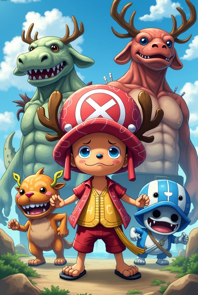 Chopper from one piece with all his transformations