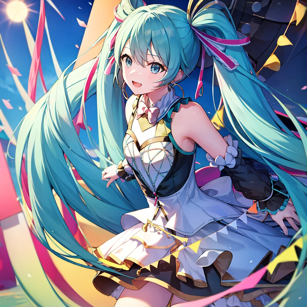 Hatsune Miku is launched into the sky by a circus cannon