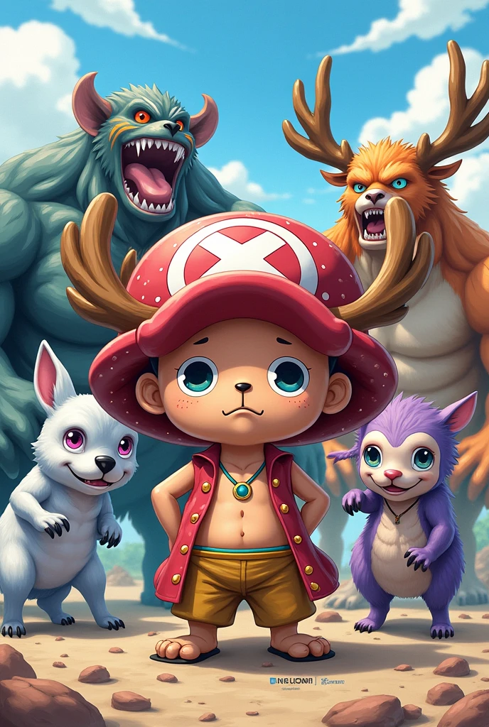 Chopper from one piece with all his transformations