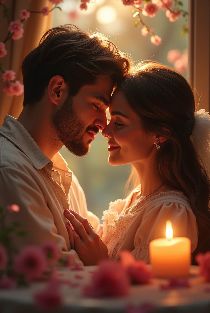 Realistic love you card 
