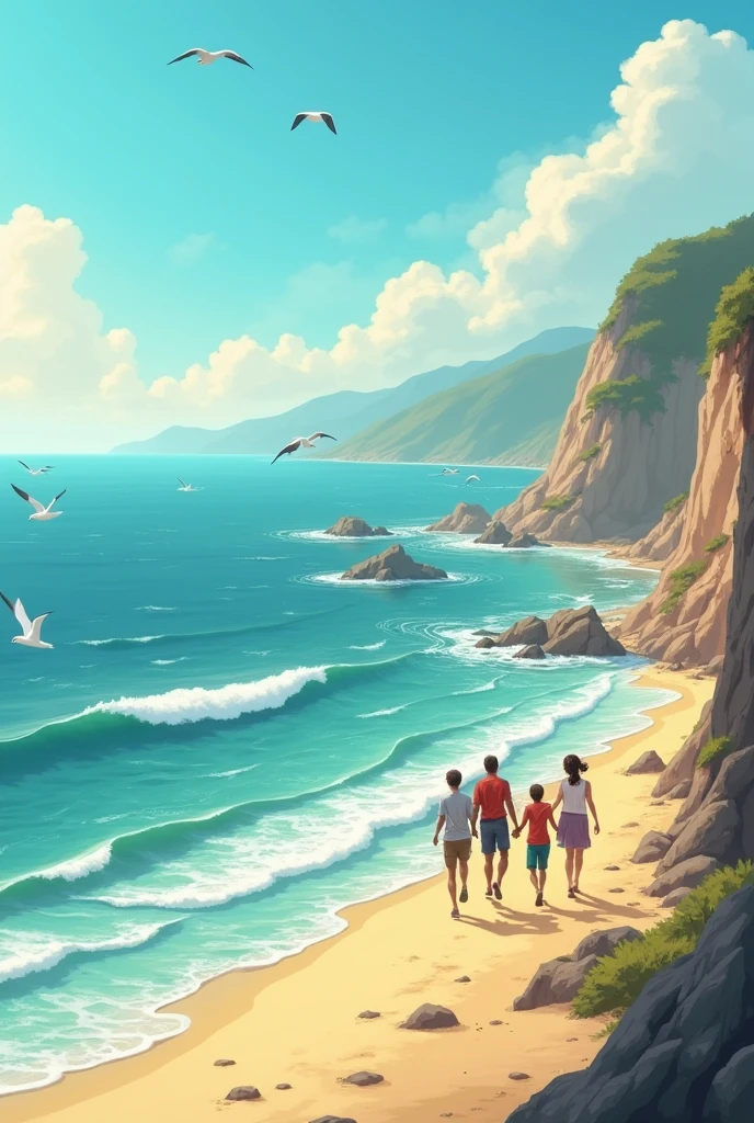 Travel to sea side with me and my wife with friends