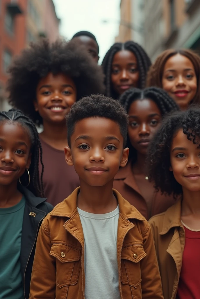 white boy with a bunch of black people