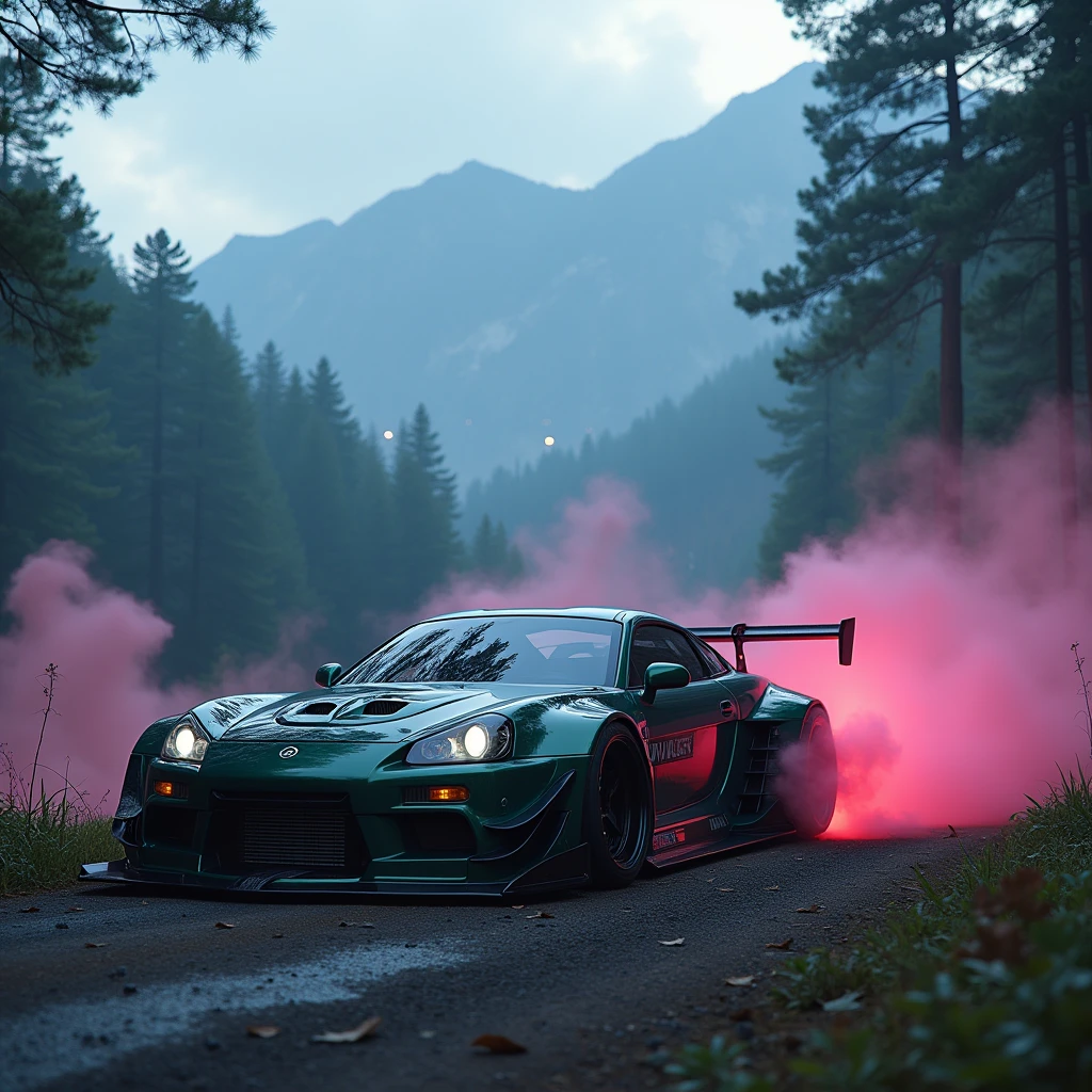 (Intricate details:1.2), (Realistic), (masterpiece), (photograph),
Cinema Lighting,Cyberpunk forest,mountain,
Soft colors,Swirling colored smoke,Legend,Cityscape,space,,car,No humans,scenery,alone, At night, Front Quarter, Liberty Walk Widebody, Widebody Information,
gulf coast,Battle of Metropolitan Expressway,Tokyo,Metropolitan Expressway,Suso Furiel