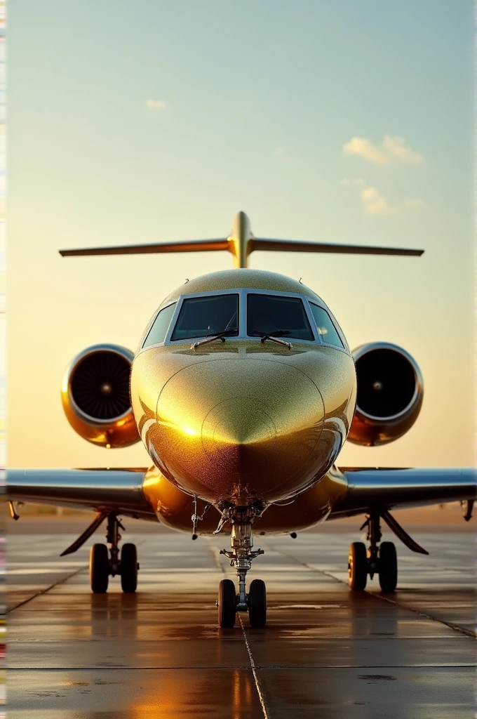 Golden private jet