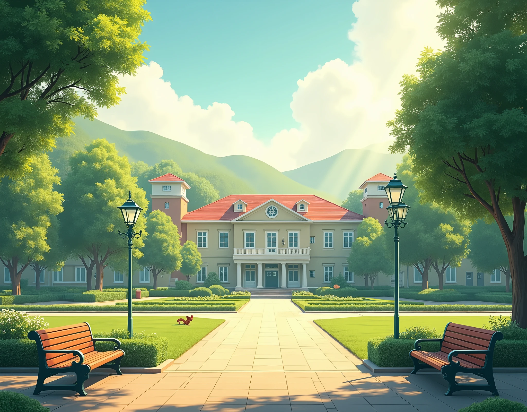 school, outside class, morning, no human