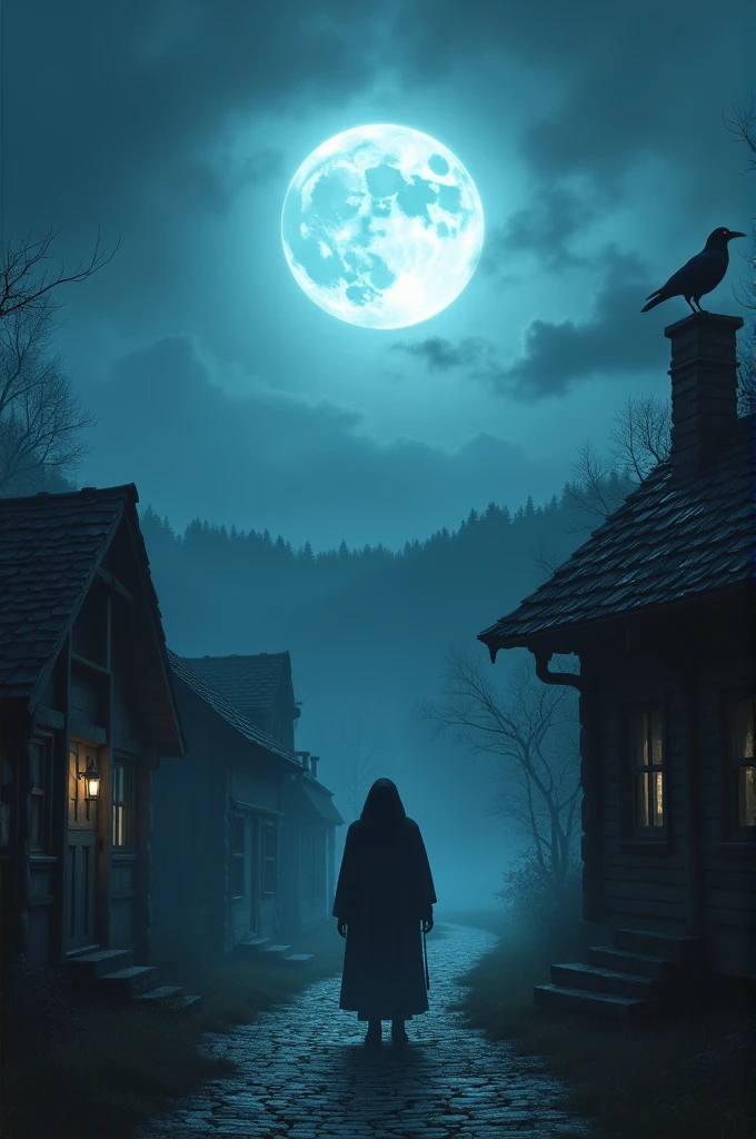 "An eerie, moonlit night in a remote village,
