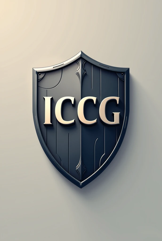 Create a Shield logo with upercase text " i c c g "