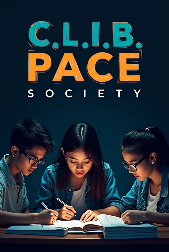 I am a cse 3rd , we have our clib PACE Society 
Soo we are making a club orientation for the freshers soo for that make a poster in which there should be students in background studying with black bg 
Give 6-7 photos so that i can choose 