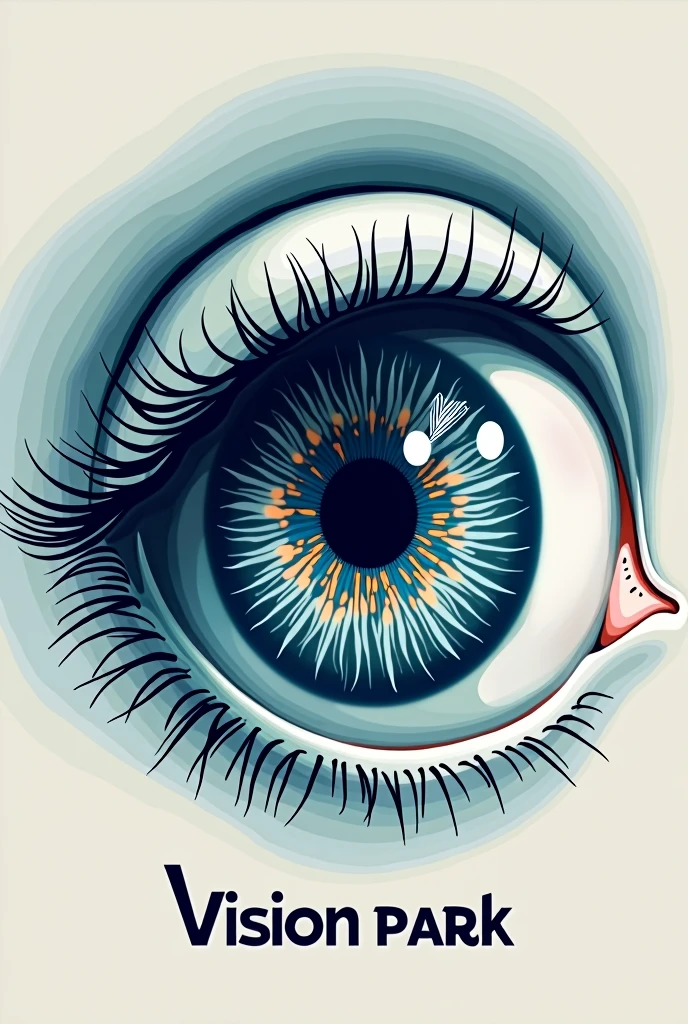 create a logo for a park called vision park, The logo must have an eye and inside the eye there must be an image of a roller coaster
