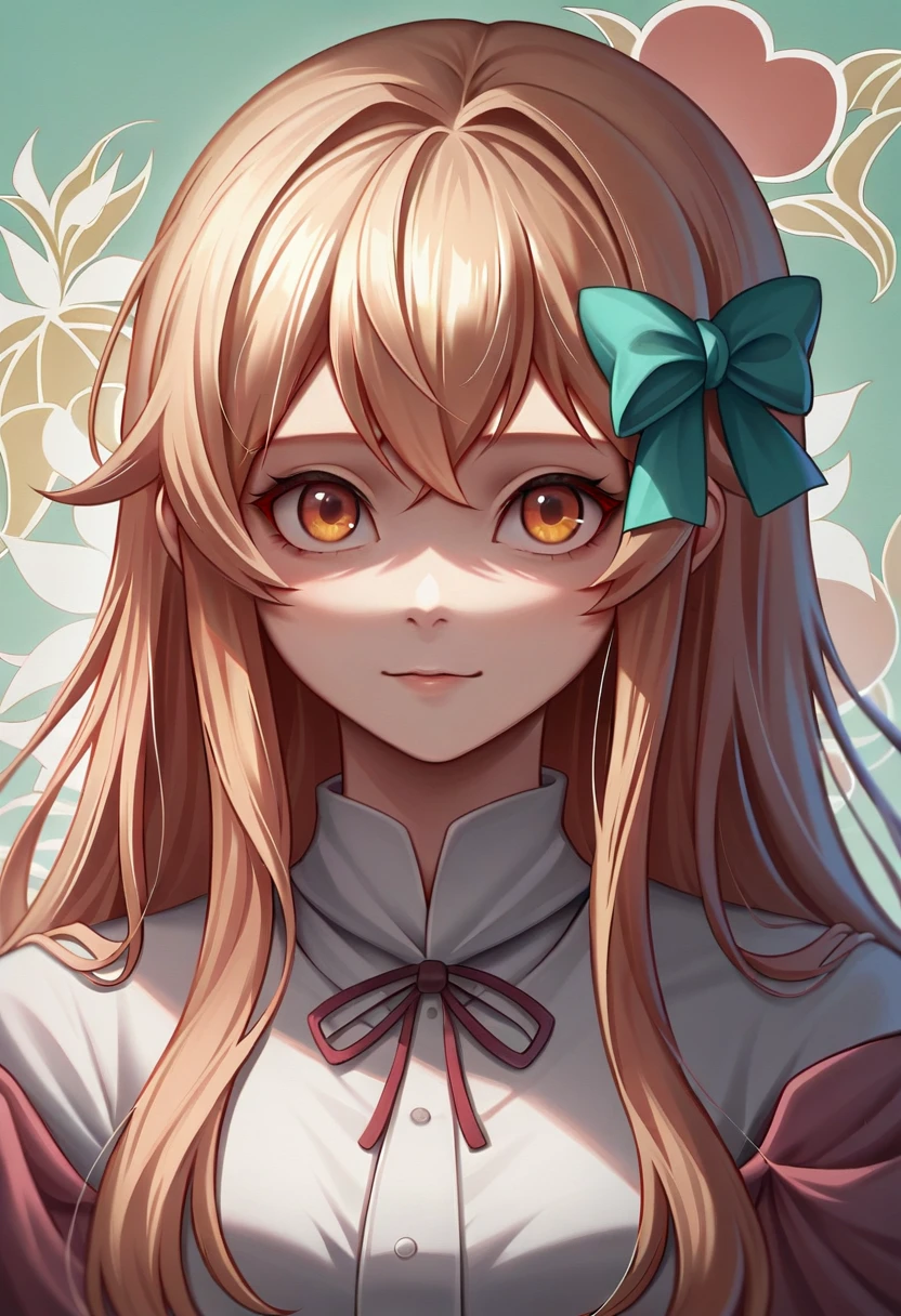 holding a churro, \Anime girl with long hair and bow, Best anime 4k konachan wallpaper, detailed portrait of an anime girl, Detailed digital anime art, zerochan art, portrait anime girl, clean and meticulous anime art, style of anime4 K, Anime art wallpaper 8 K, portrait of cute anime girl, Portrait of an anime girl, Anime art wallpaper 4k