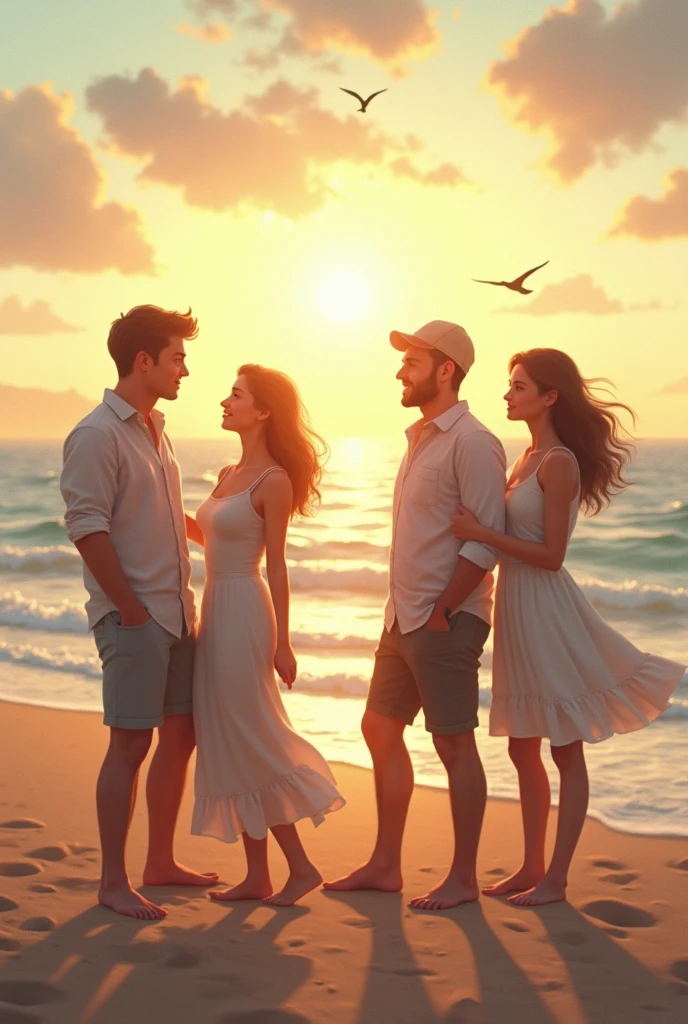 Me and my wife feel the sea with my friends couples