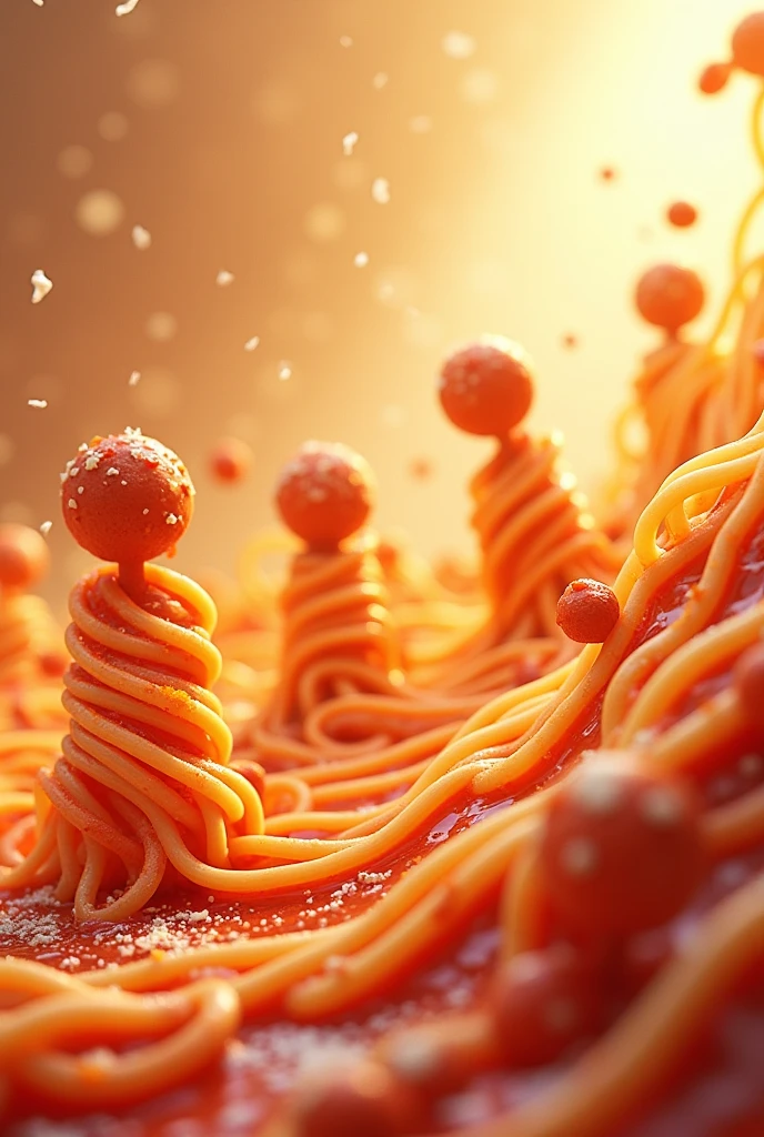 Spaghetti and sauce dancing