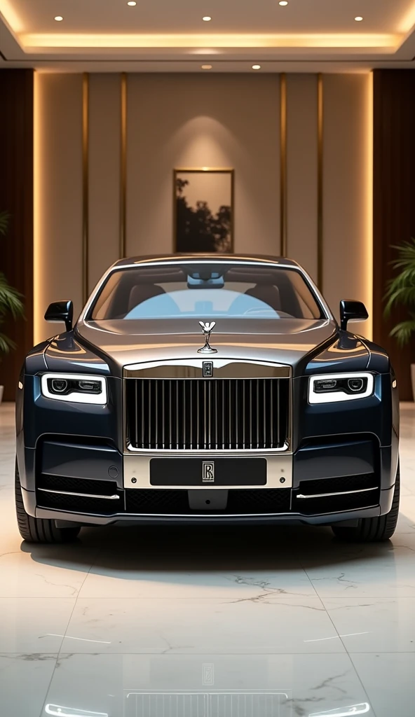 Elegant Rolls Royce in luxury showroom