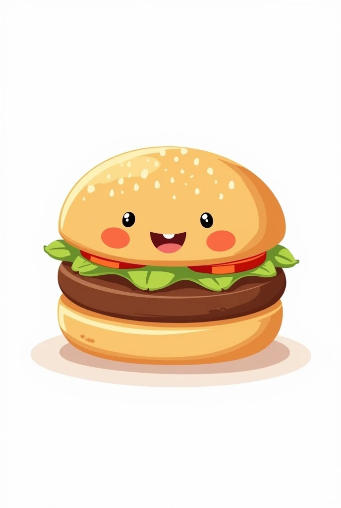 Cartoon burger without patty on white background