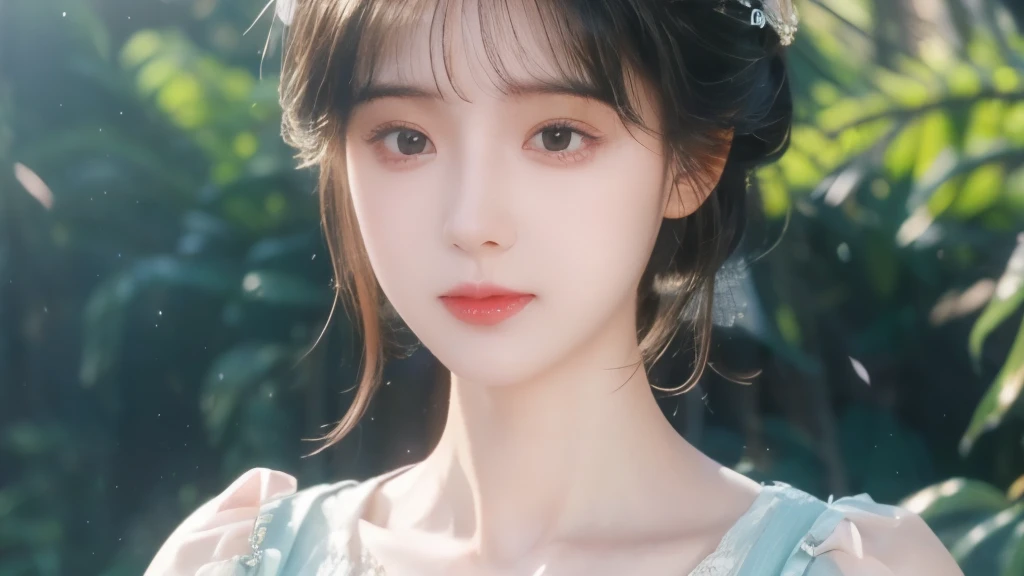 1 girl,beautiful, Floral Pattern, Radiant Skin, gaze, Decorative clothing, Natural Lighting, Just a taste, Romantic environment, Dreamy pastel tones, Peculiar details, Filming,(8K, original photo:1.2), best quality, Ultra-high resolution,CG Unity 8k Wallpaper,masterpiece,best quality,Very detailed