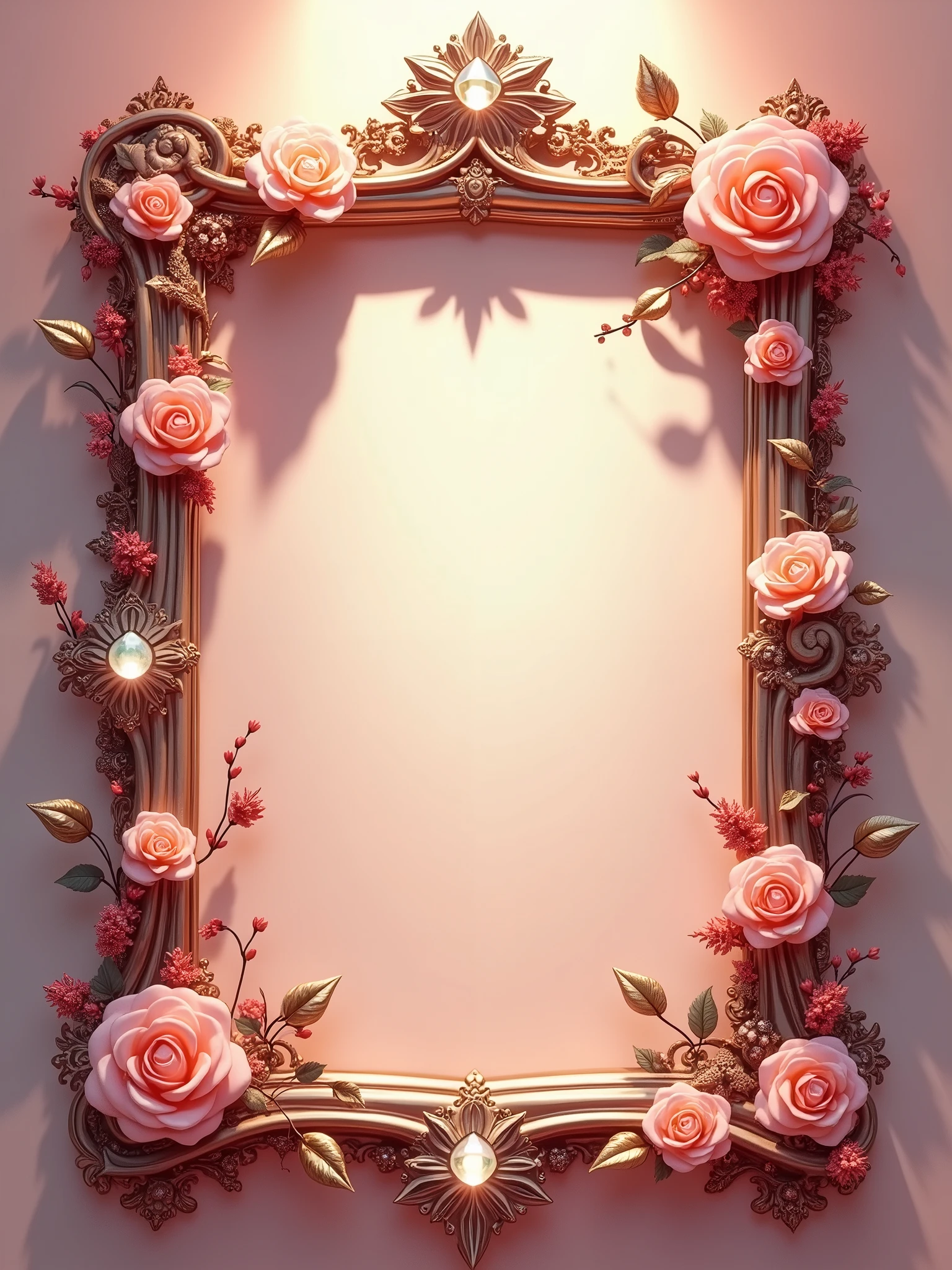 love themed frame with decorations and gems
