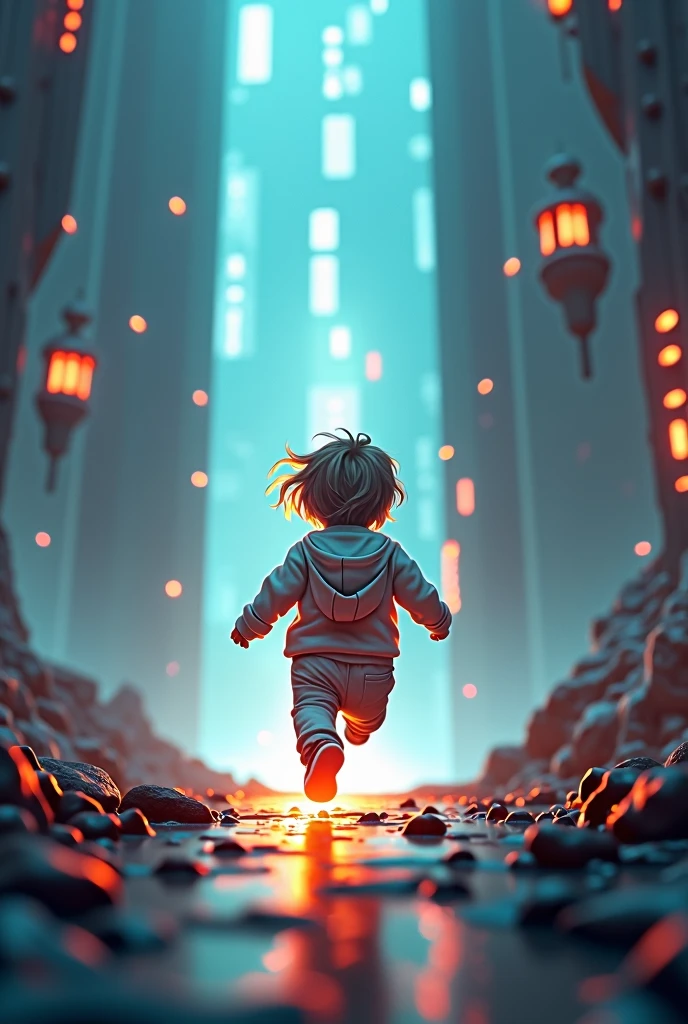 「The child chases the backlight,Holding fantasy of the future in hands。Like a new generation of technology,Give them unlimited possibilities,Open up the unknown and strange world。Let us follow in their footsteps,explore、Innovation,Reshape the future。」Revelation, Backlight, accurate, High resolution, Backlight,