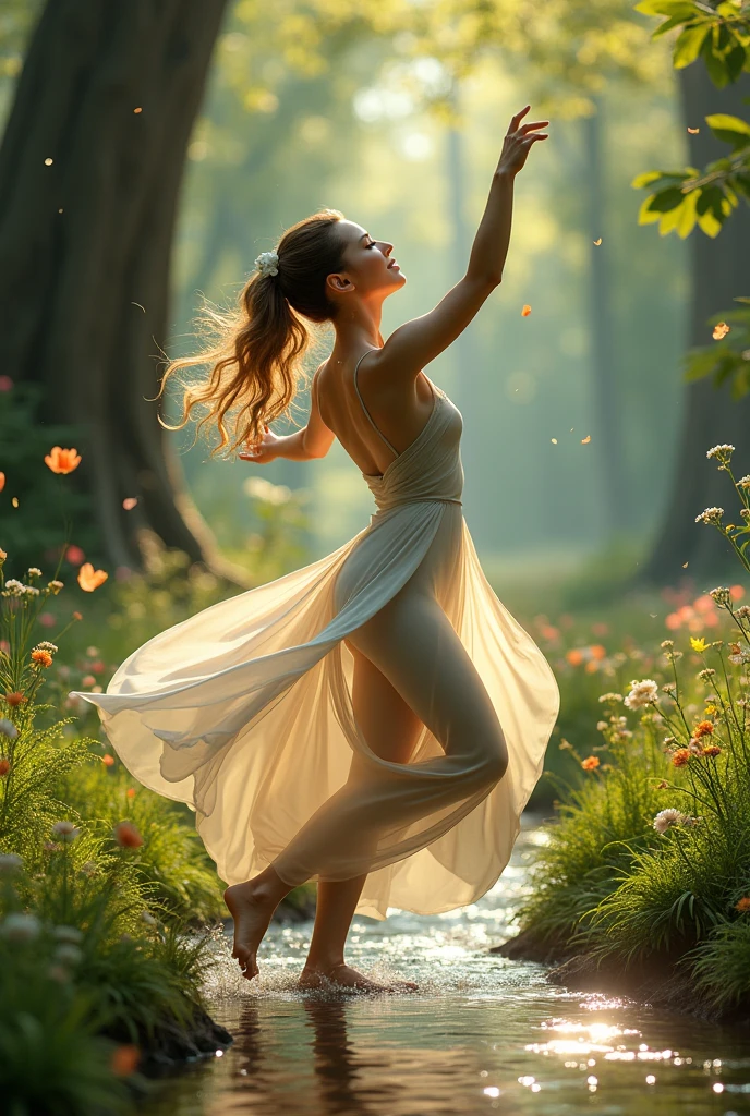 A lead dancing in nature 