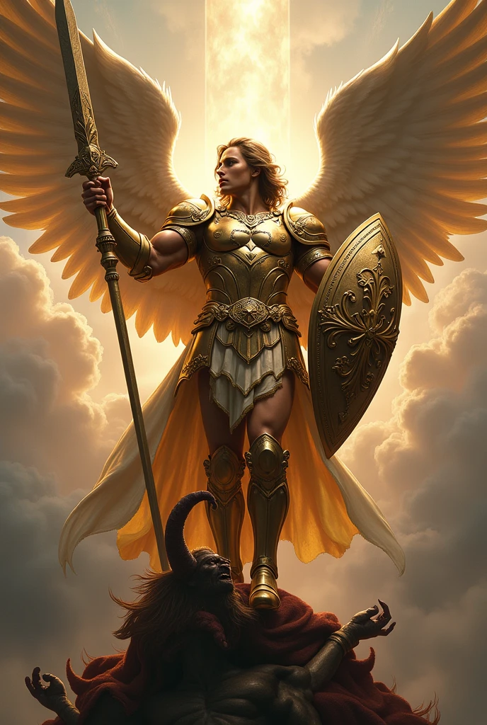 Image of Saint Michael the Archangel, style sacred art catholic church