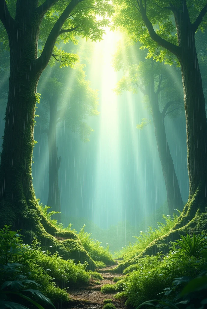 forest nature rain Light Happiness Looking up at the sky No people