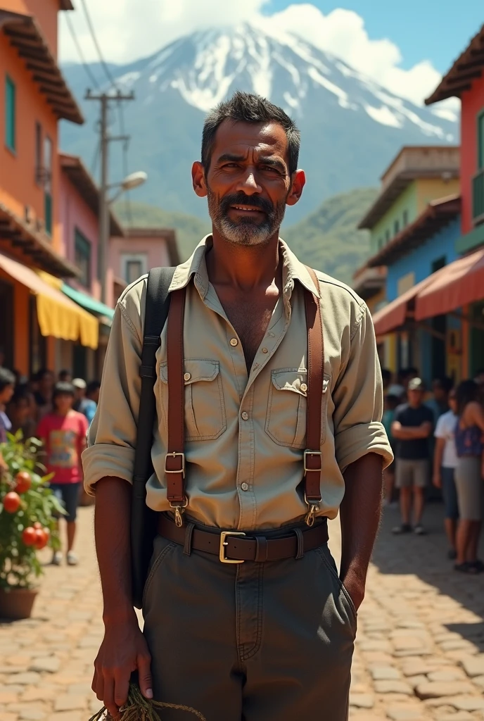 Draw an average Bolivian but a man, not a woman.