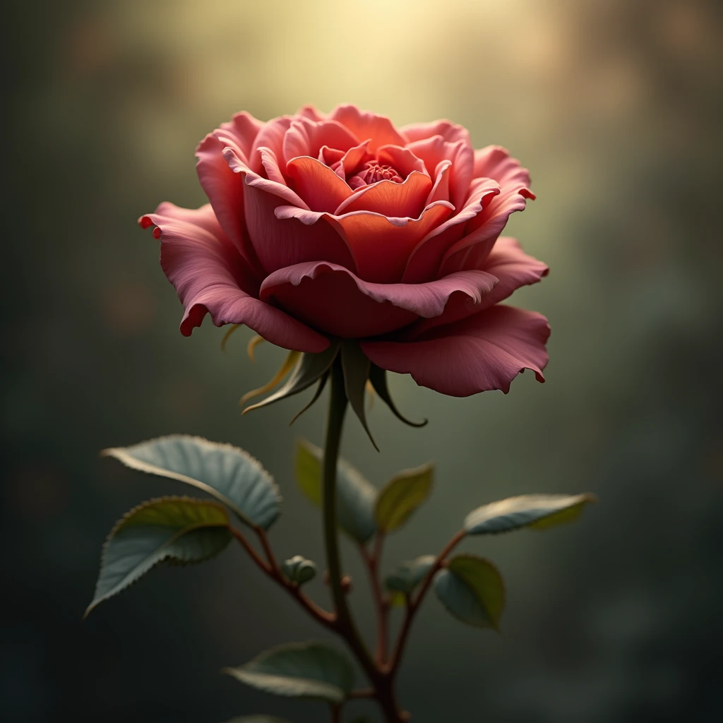 A wilted rose in the light、sorrow、beauty and the beast、