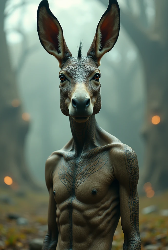 A human with ass head