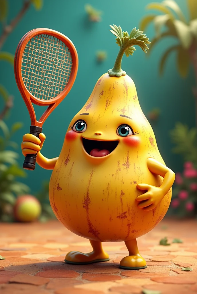 Porongo with padel racket