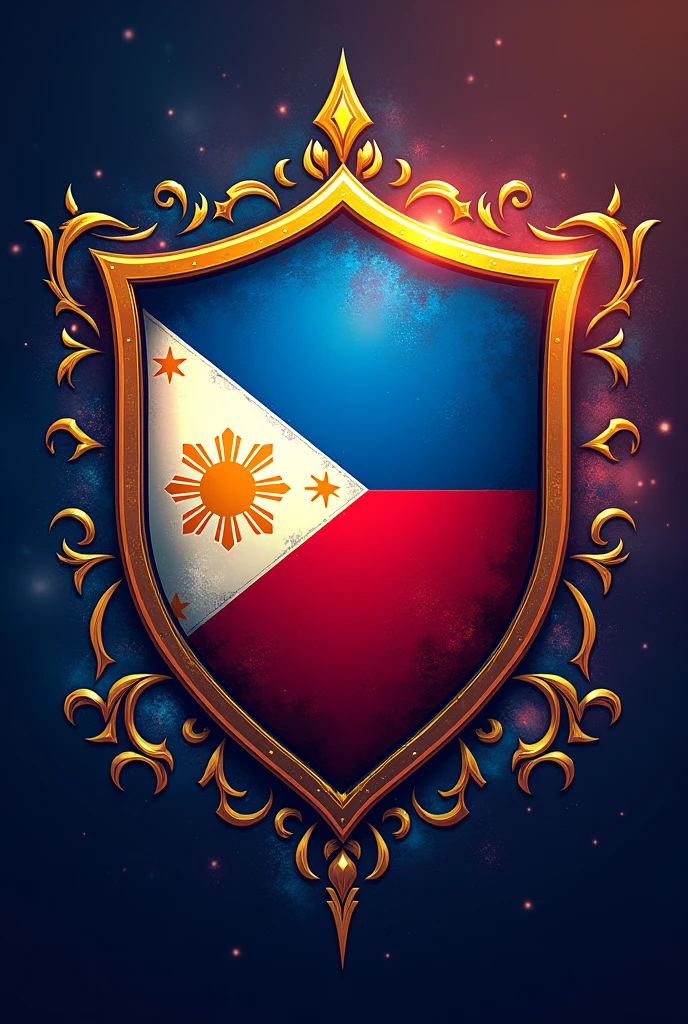Shield deaign emblem with philippine flag for an intergalactic council