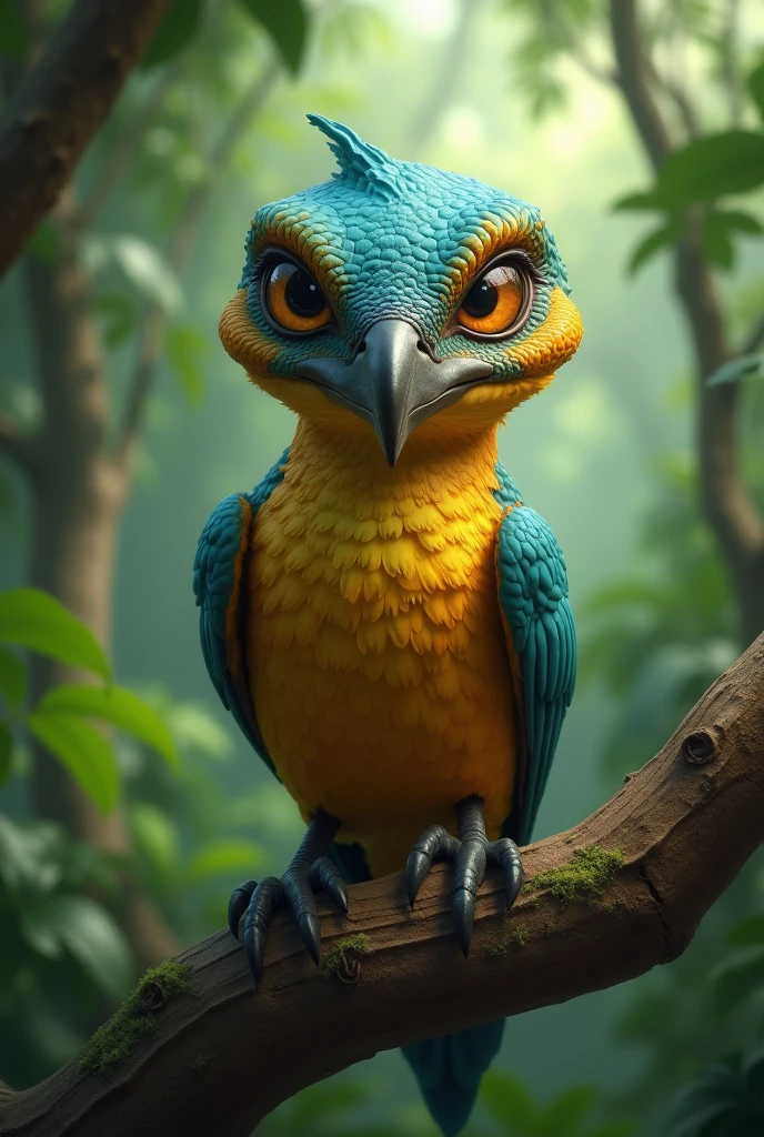 Curious little bird with the face of venom