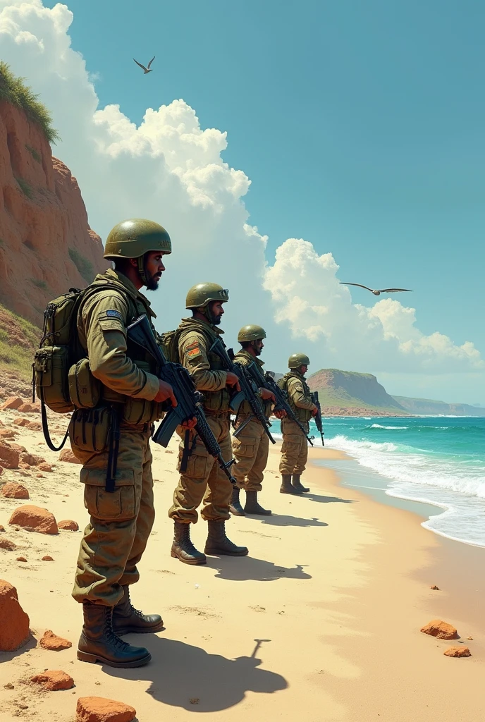 Somali army at beach