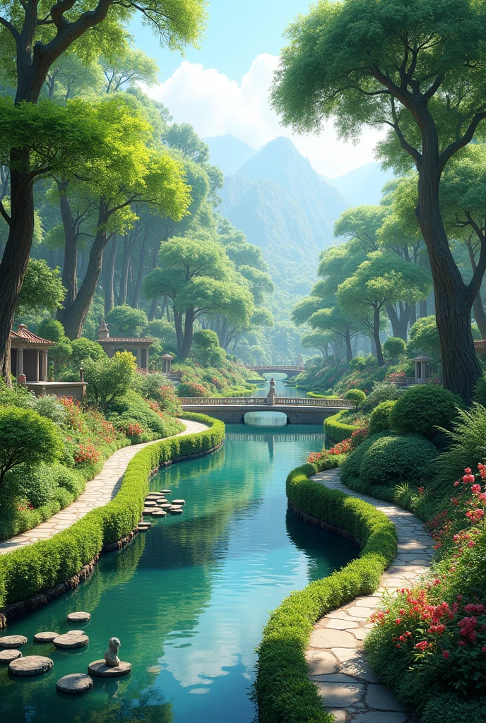 a beautiful landscape garden scenery