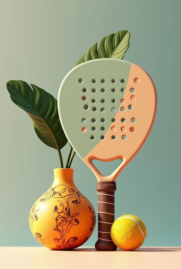 Padel racket and porongo playing
