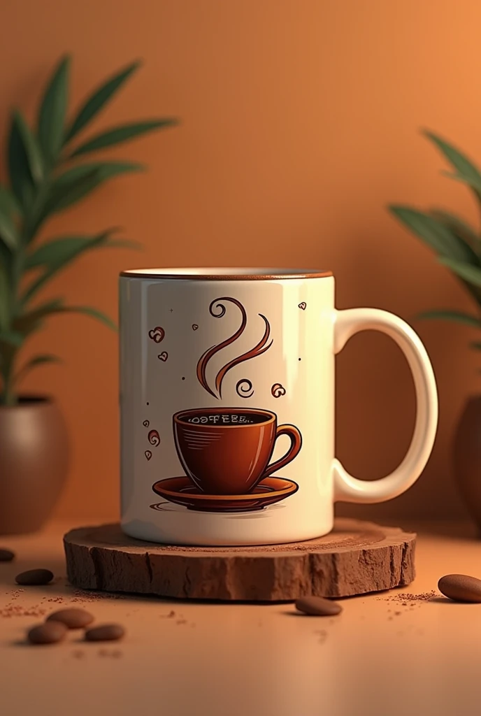 design for mug with coffee