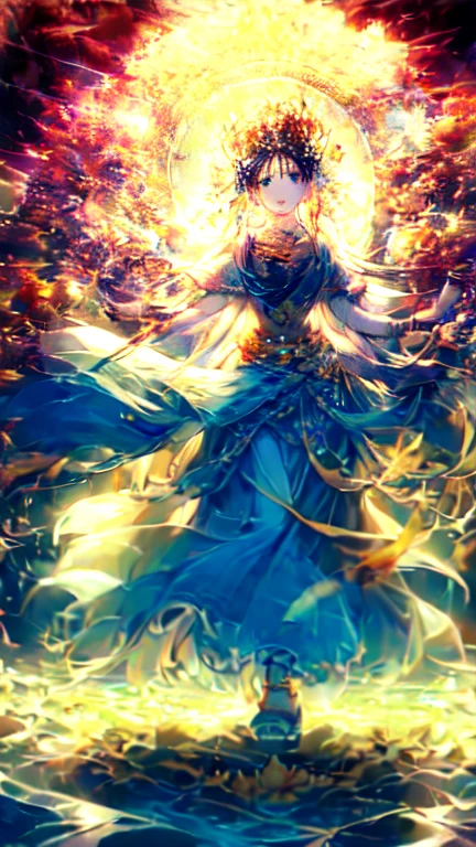 Fantasy，8k,Very detailed, masterpiece,High resolution,Highest quality,Increase the resolution,Cinema Lighting,Different space，The 5th Dimension，Eight Million Goddesses，Deep woods，Machu Picchu，ancient ruins，Goddess of Sake Bottles，dance，Sake cups fly everywhere