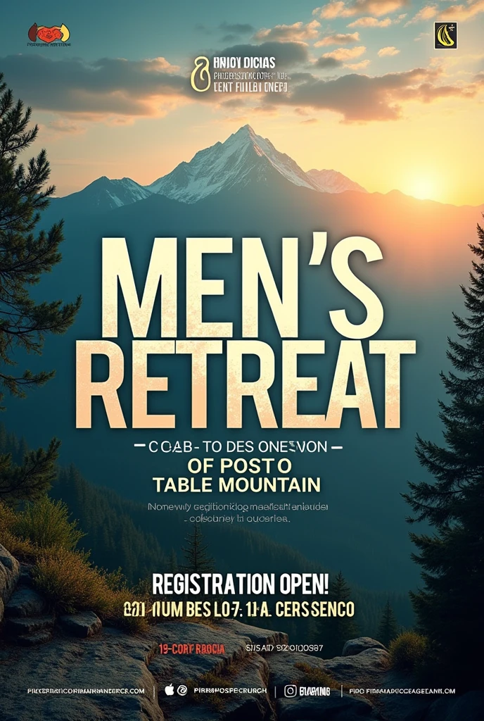 An informative and eye-catching banner - Men's Retreat - Registration open - Date: September 19-22 - location: Table Mountain - More information: 62 985678671 (Osvair Franco)
- Moment of communion, fun and knowledge - Organization: Pirenopolis Baptist Church