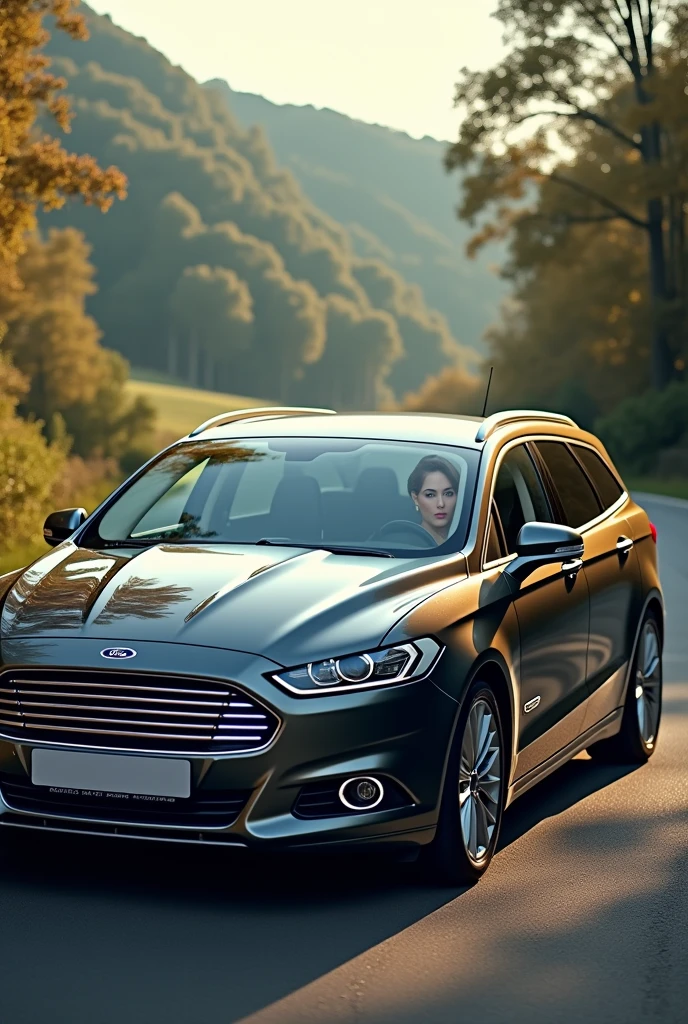 Ford Mondeo MK4 wagon with a beautiful woman inside it